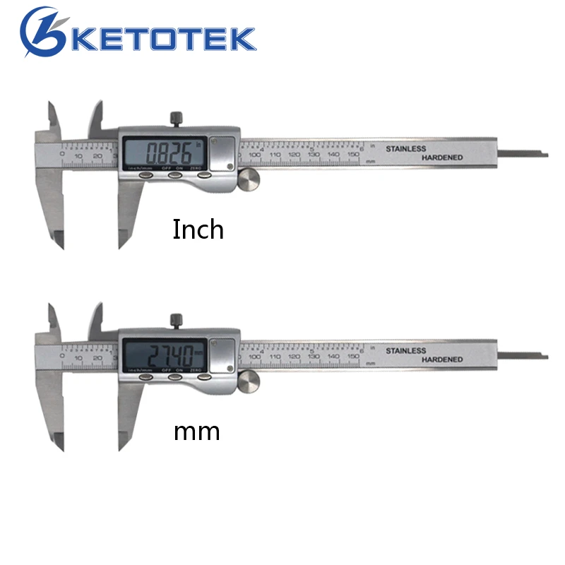 preço 0 150mm 0 6 polegada Régua de Aço Inoxidável Digital Vernier Caliper Calibre Micrômetro de Profundidade Paquímetro LCD instrumento de medição