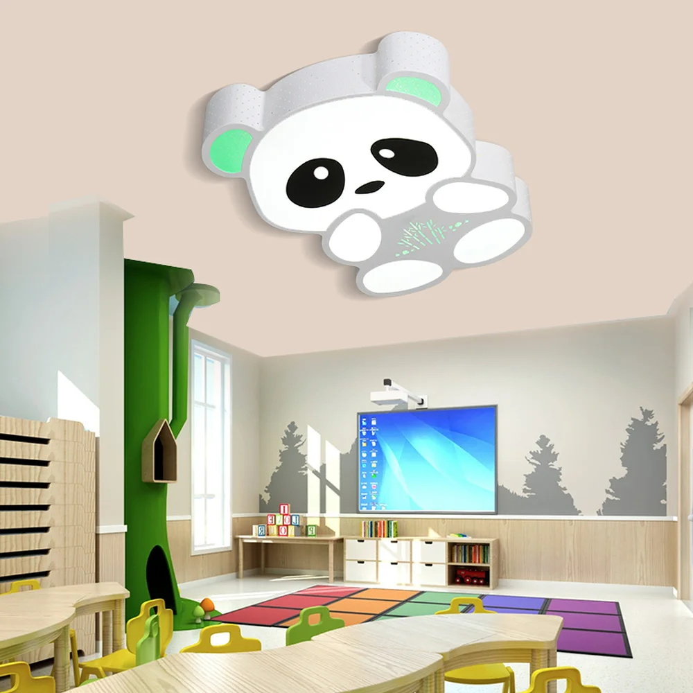 

Children's lamp panda ceiling lamp led cartoon bedroom lamp baby room creative light LED lamp boys girls ceiling lights LU809159