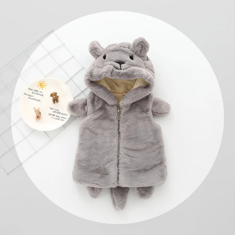 New Baby Girs and boys Cartoon Coat Hooded Fleece Winter Autumn 6M-2 old size Clothes 7BT017