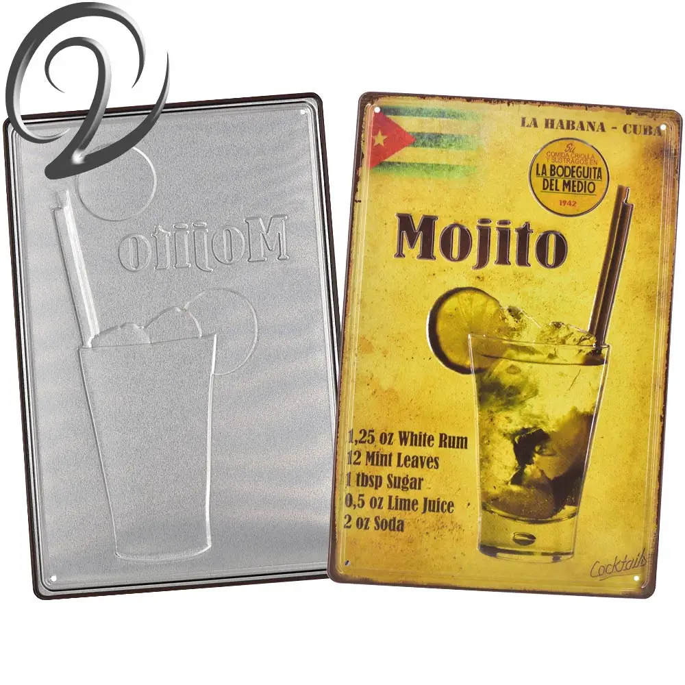 Hot Vintage Metal Signs Mojito Martini Wine Poster Bar Vintage Metal Signs Mojito Martini Wine Poster Bar Pub Coffee Home Kitchen Wall Decor Art Crafts Decals