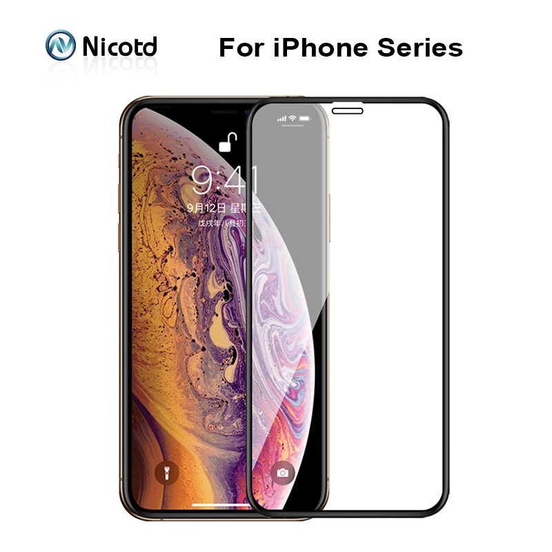 

Tempered Glass For iPhone 11 PRO MAX X XS Full Coverage Screen Protector For Apple iPhone 6 6s 7 8 Plus Glass Film For iPhone xs