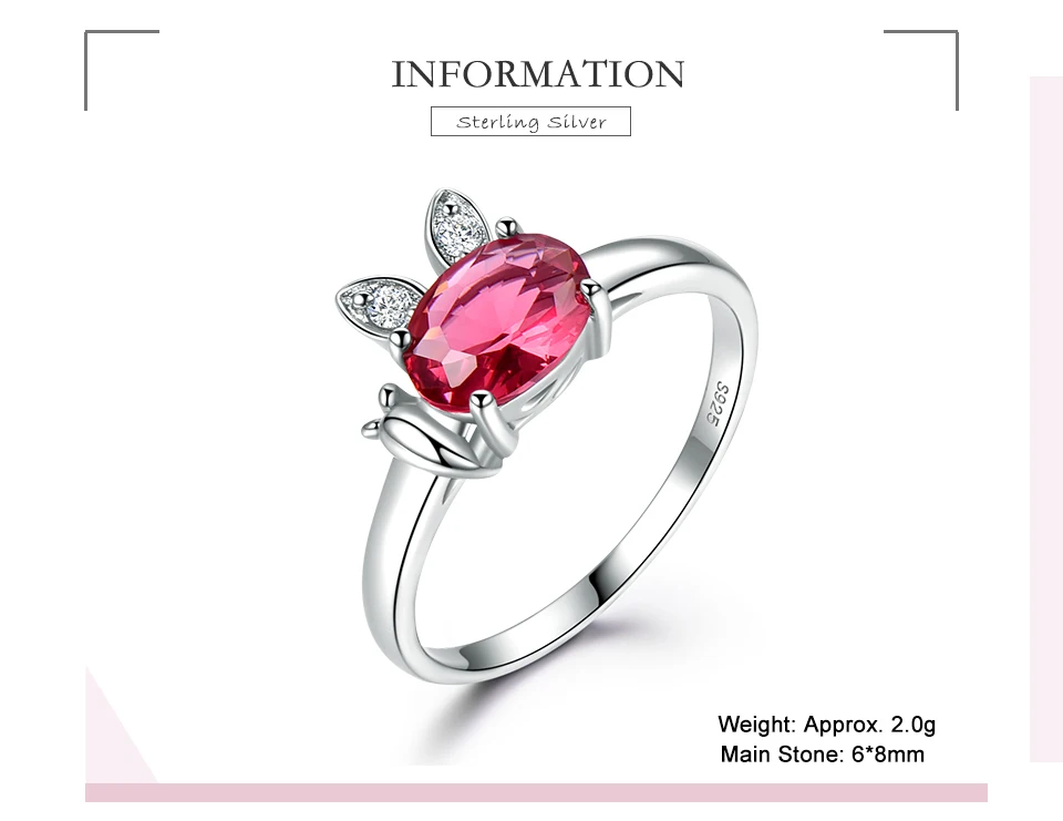 UMCHO  Ruby 925 sterling silver rings for women RUJ088R-1-PC (2)