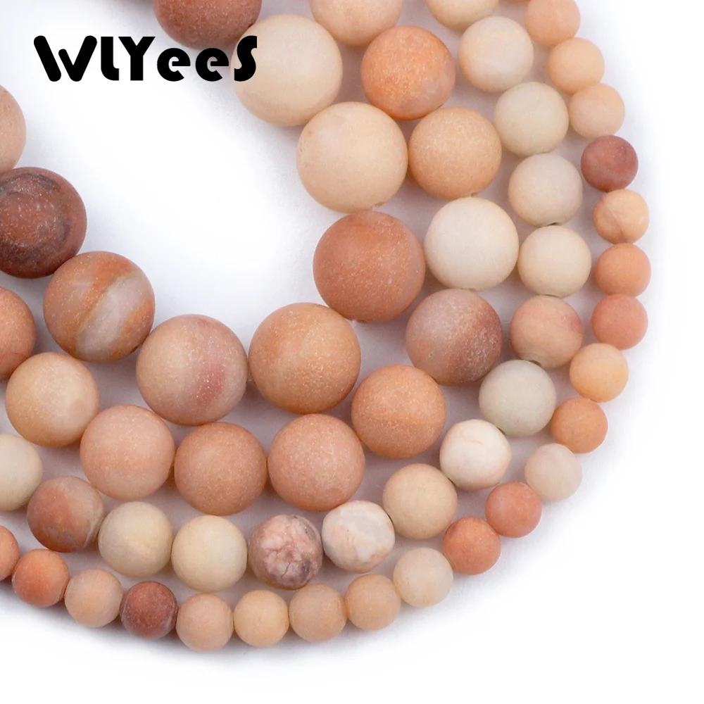 WLYeeS полированные круглые матовые красные бусины из натурального камня