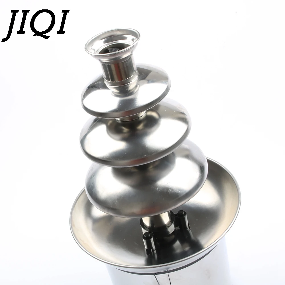 4 Tiers Chocolate Fountains Wedding Party 4th Floor Cheese Melting Fondue Heating Waterfall Hotpot Machine Heater Pot Melter EU
