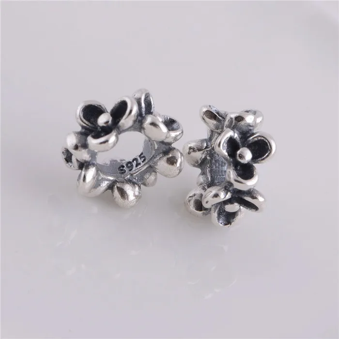 

Original 925 Sterling Silver Clover Flower Screw Core Spacer Charm Bead DIY Jewelry, Compatible With Pandora Bracelet LW162