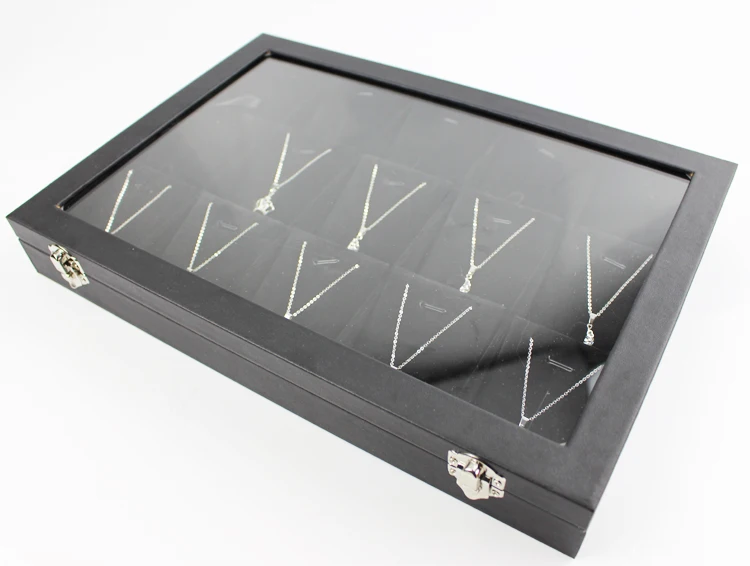 New Fashion 15 place Velvet Necklace Pendant Jewelry Organizer Box Gift Box for Jewelry Packaging Display Large Exquisite Makeup