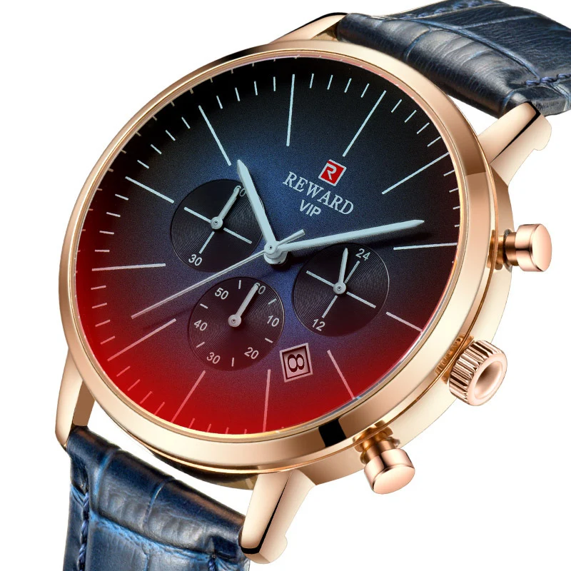 

2019 New Fashion Color Bright Men Watch Chronograph Sport Watch Men Stainless Steel Waterproof Men's Wristwatch Male Clock