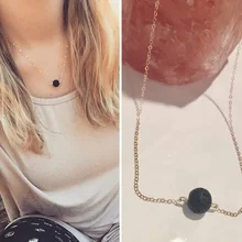 Collier en pierre de lave diffuseur d'huile essentielle collier aromathérapie bijoux perles de lave diffuseur collier(China)