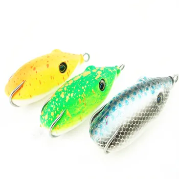 

4pcs\package Mini Hard Plastic Frog 6.5g 5cm Fishing Lures Crank Baits with Hook Artificial Lure for Black Fish Fishing