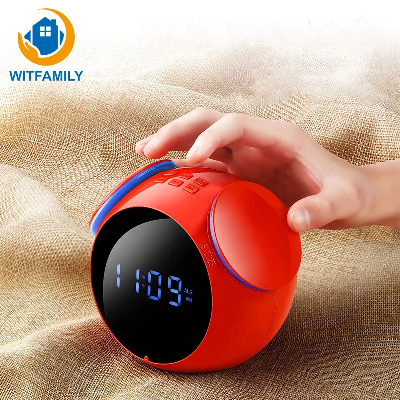 

Wireless Bluetooth Digital Alarm Clock Radio LED display despertador Plastic Electronic watch Table Smart Speaker Snooze Modern