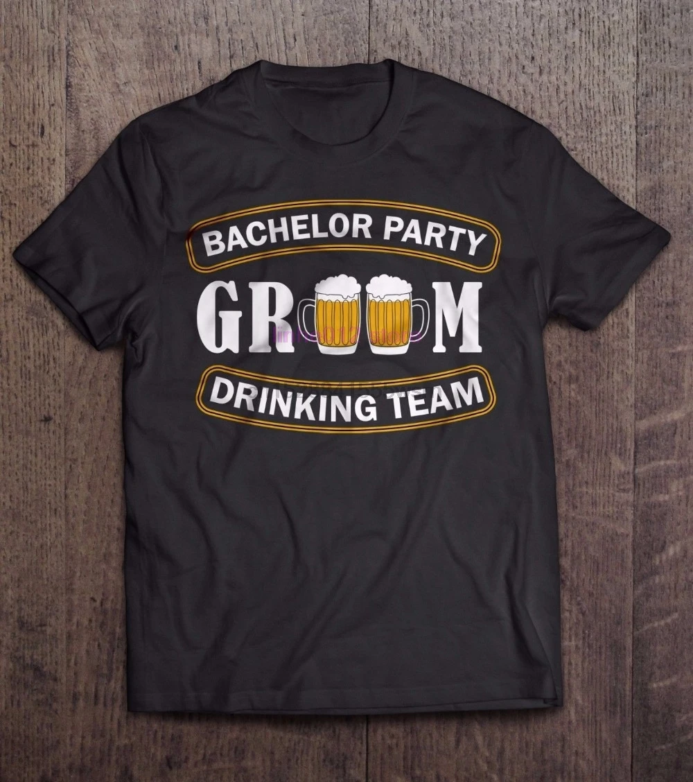 2019 Newest Letter Print Short Sleeve T Shirt Men Groom Bachelor Party Drinking Team Cheap Design | Мужская одежда