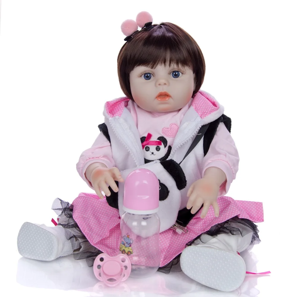 KEIUMI Мода Косплей панда Reborn Baby Dolls полный силиконовый винил 48 см реалистичный Reborn Boneca