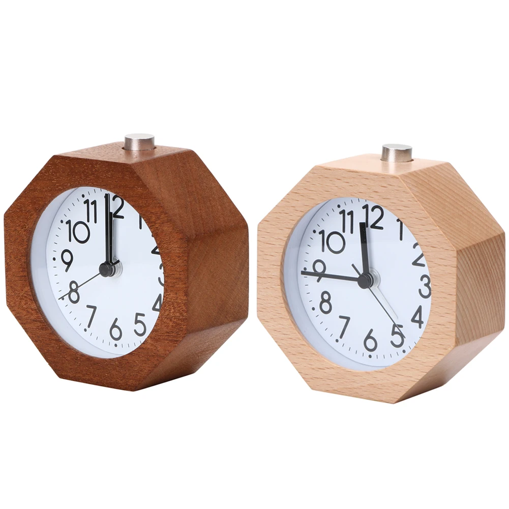 Creative Wooden Digital Clock Circular no Ticking Snooze Backlight