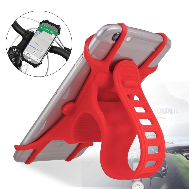 Silicone Bike Phone Handlebar Mount Holder Motorcycle Bicycle Mobile