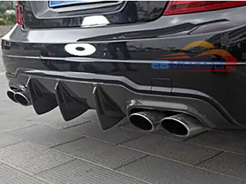 BIG FINS REAL CARBON FIBER REAR LIP DIFFUSER for Benz W204 C63 AMG 11-14 3