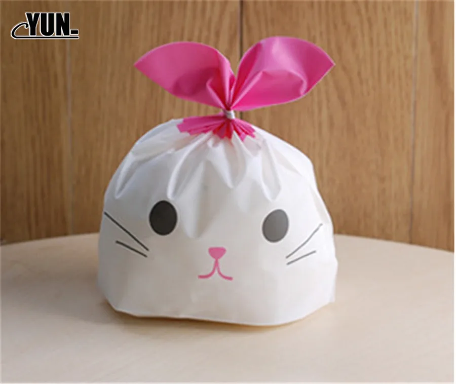 100pcslot Cute panda Ear Cookie Bags Gift Bags For Candy Biscuits Snack Baking Package Wedding Favors Supplies 7D (19)