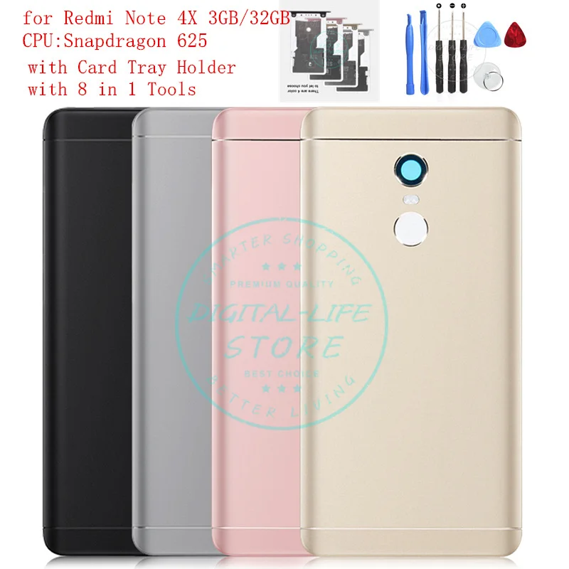 Металлическая задняя крышка батарейного отсека для Xiaomi Redmi Note 4X 3 ГБ 32 + держатель