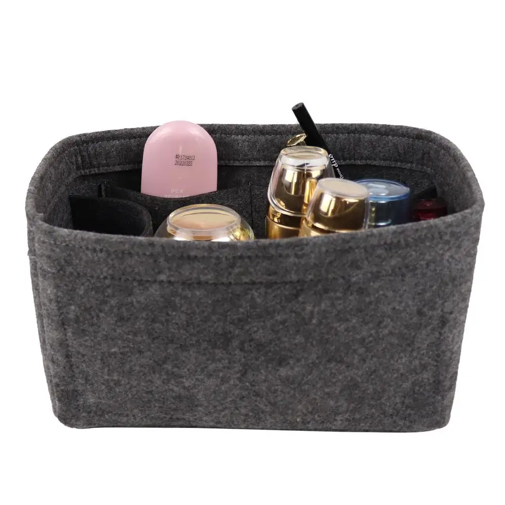 

Multifunctional Felt Storage Bag Multiple Compartments Wash Pack Cosmetic Bag Organizer Stylish And Simple Travel Organizer New