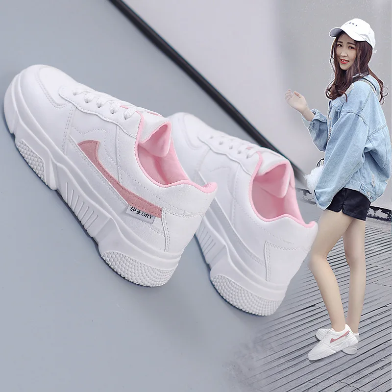 

2019 new spring and autumn Wild Korean flat white shoes Student casual female shoes
