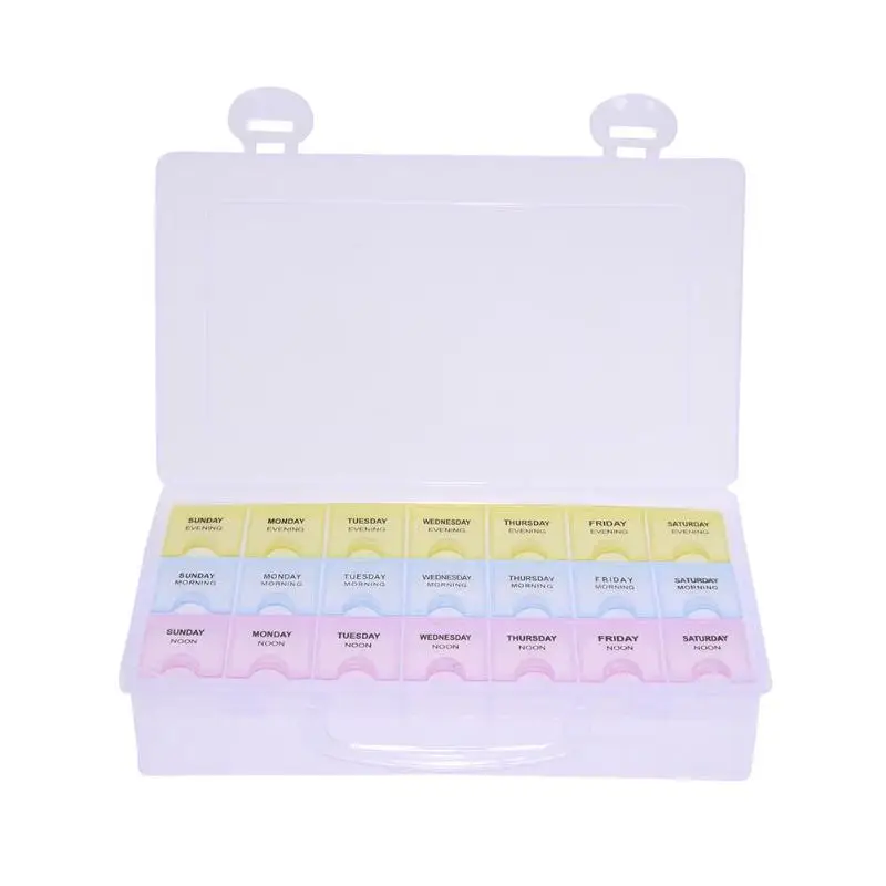 

21Grid Portable Detachable Travel Medicine Vitamin Tablets Box Holder Storage Container Plastics Pill Cases Dispenser Organizer