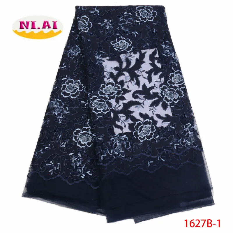 

Latest Net French Lace Material 2018 High Quality African Net Lace Fabric With Sequins Nigerian For Wedding Dress XY1627B-1