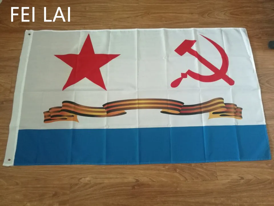 

USSR Soviet Navy Flag 3 x 5 Ft 90 x 150 cm 100% Polyester Russia Flags And Banners For Victory Day / Home Decoration