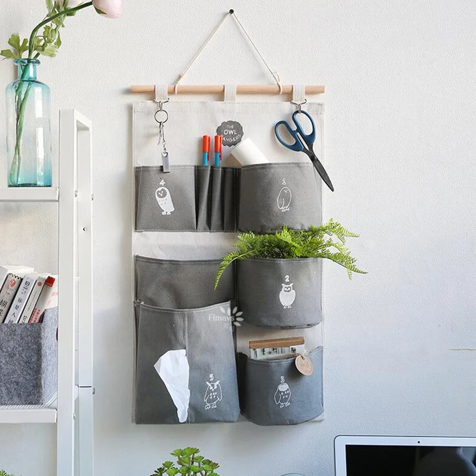 

Hanging Sundries Storage Bag Wall Door Keys Pouch Multi-pocket Decoration Home Organizer Bag