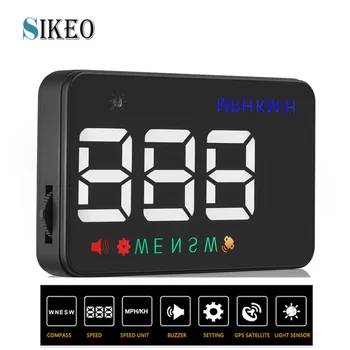 

kebidu Car HUD GPS Speedometer Speed Head Up Display Digital Over Speed Alert Windshield Projetor Auto Navigation 3.5inch