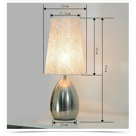 Современная спальня ткань сенсорный выключатель настольная лампа постельное белье металлический стол лампа для Кабинета