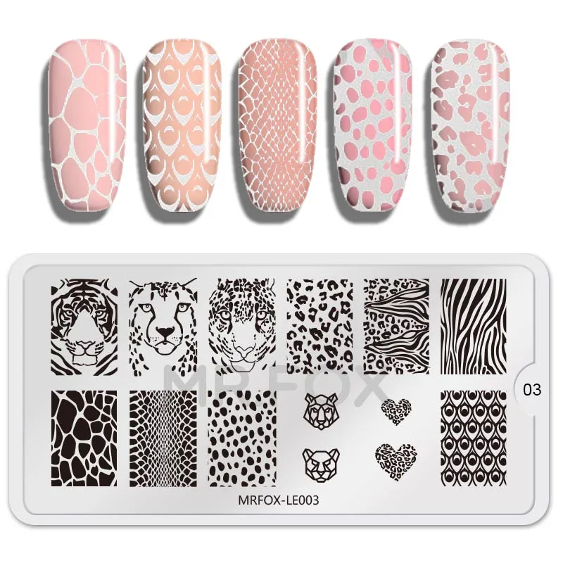 

1pc Nail Stamping Plates Geometric Tiger Triangle Nail Art Stamp Stamping Template Image Plate Stencil Nails Tools