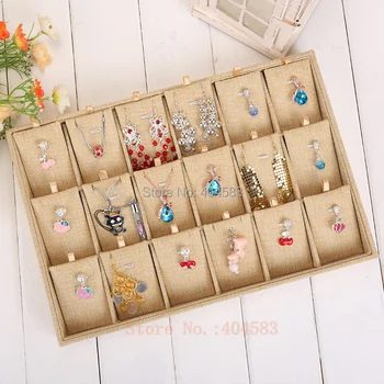 

35*24*3cm 5pcs Yellow Twine Pendant Display Tray Environmental Pendant Holder Pendant Organizer Linen Tray