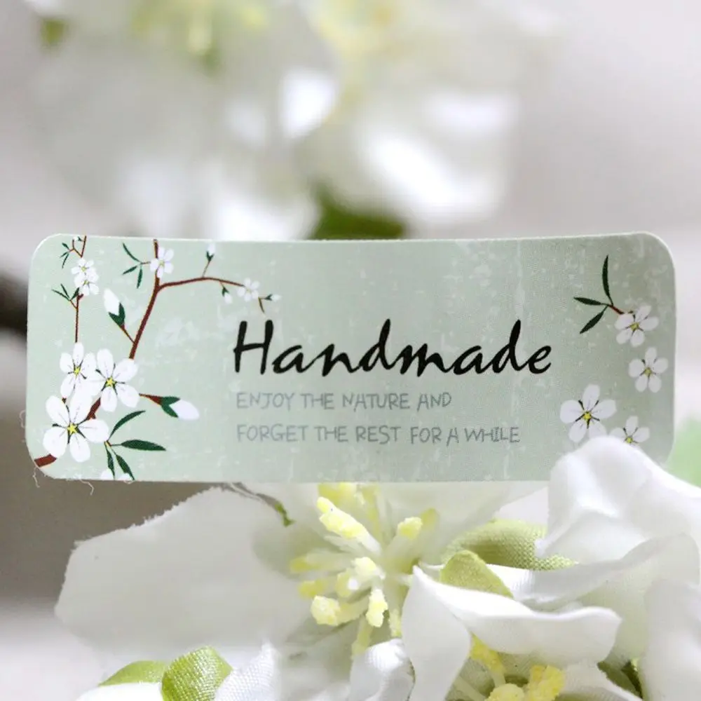 

High Quality 120Pcs/10sheets Craft Fresh Style Flower Spring Green Hand Made Sealing Label Kraft Sticker Baking DIY Stickers