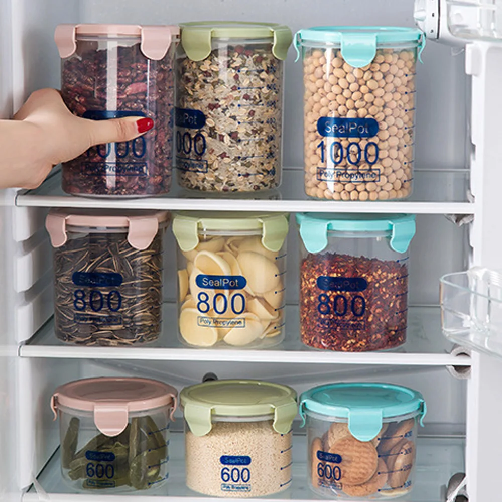 Kitchen accessories Super Large volum Artifact Plastic Sealed Cans Kitchen Storage Transparent Food Canister Keep Fresh Jar A35 (6)