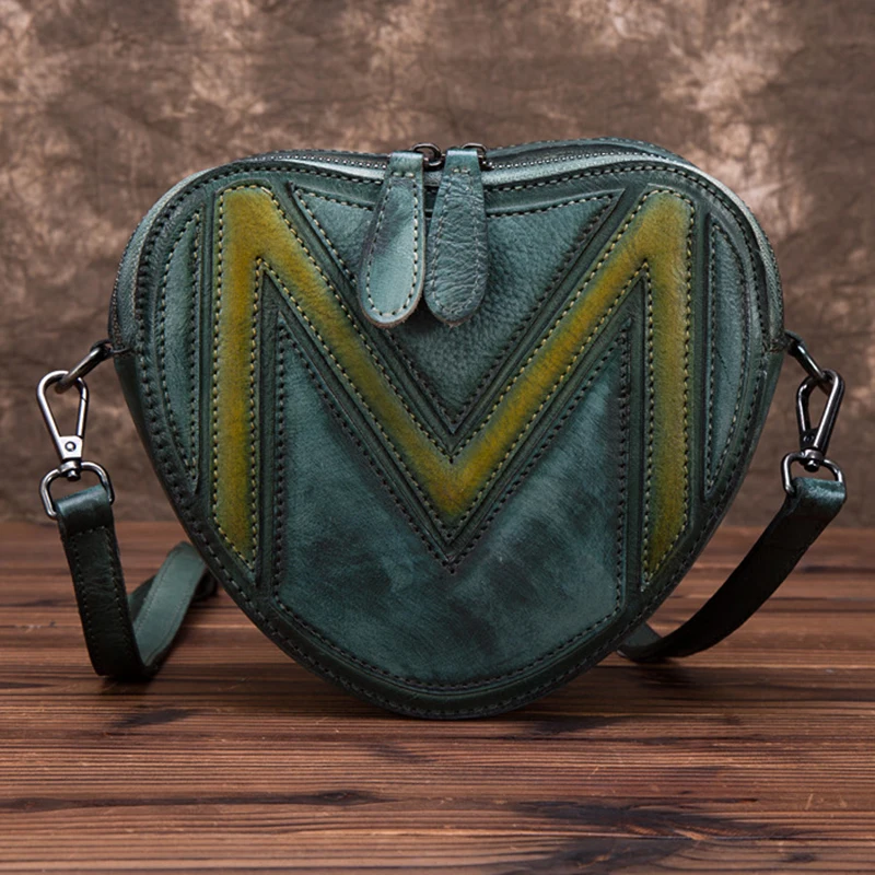 Высококачественная женская сумка-мессенджер из натуральной воловьей кожи с верхней ручкой в форме сердца, сумка-тоут в стиле ретро, сумка и...