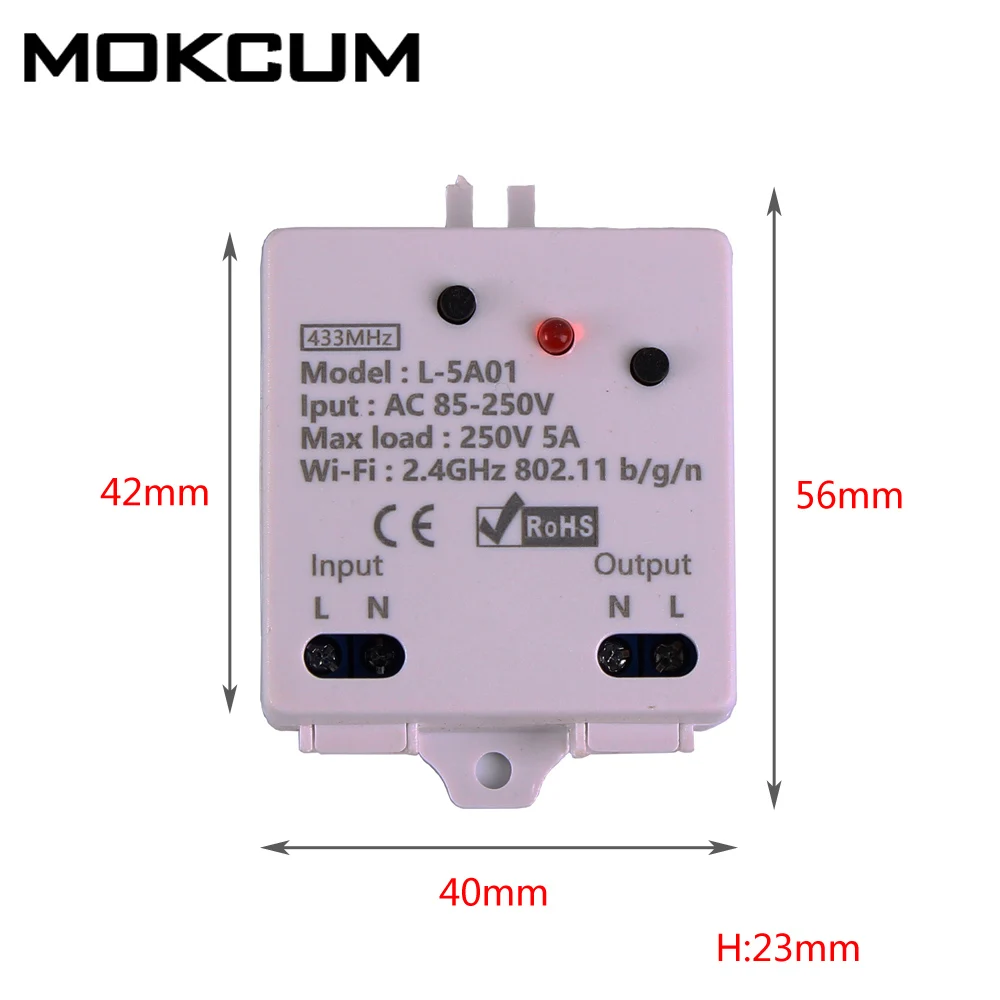 

AC 85V-265V Support RF Remote control Phone Remote Control Smart Switch 2.4G IoT Controller Wireless WIFI Control Relay Module