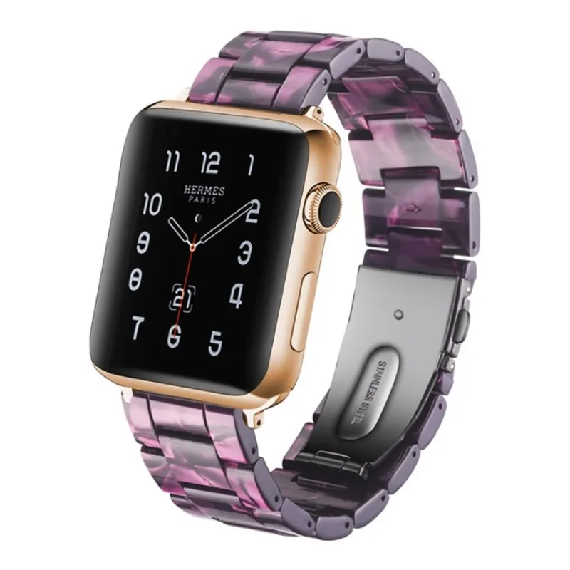 Модная фиолетовая смола наручный ремешок для Apple Watch i watch Series 1 2 3 роскошный