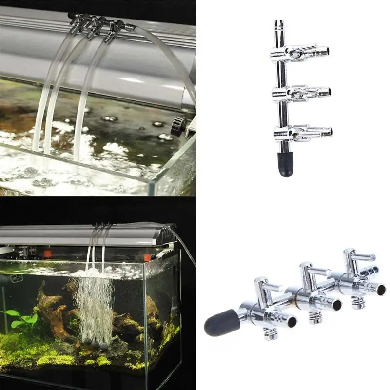 Air Flow Line Stainless Steel Control Valve Aquarium Pump Tube Splitter
