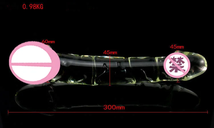 Biggest Double glass dildo crystal fake penis dick cock Anal sex toys adult product for women men female male masturbation