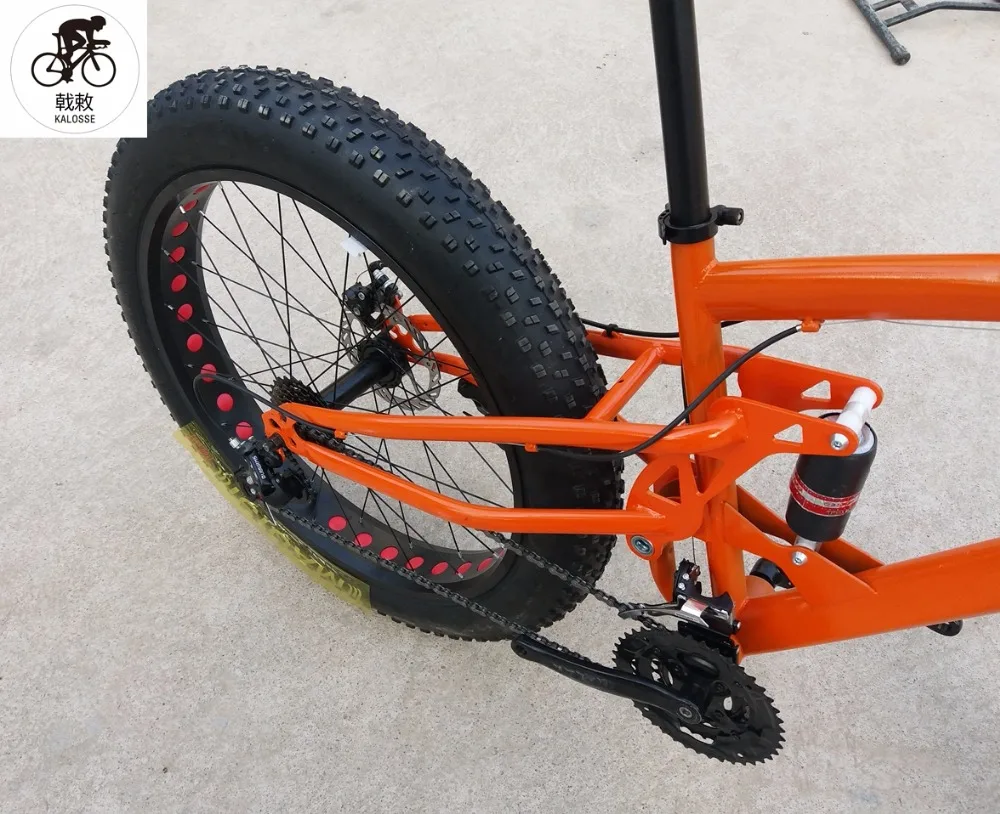 Best Kalosse Full suspension  bike snow  26*4.0 tires Beach bike  Microshift   3X10S  30 speed , Hydraulic brakes 1