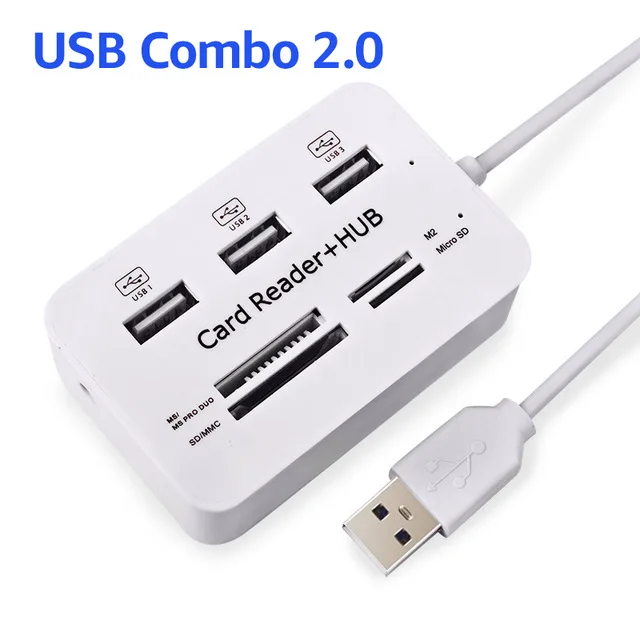 Микро-usb 3,0 многофункциональные usb комбинированные высокоскоростные+ SD/TF кард-ридер 3,1 тип-c все в одном разветвитель для компьютерных аксессуаров - Цвет: USB Combo 2.0