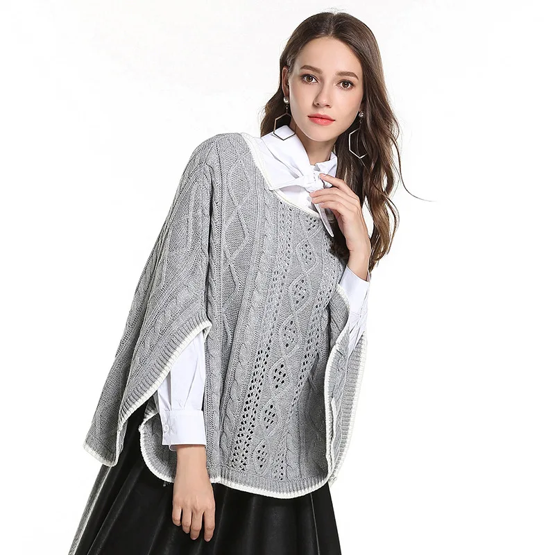 XIKOI большой свитер зимний длинный женский свитер пальто плащ рукав свободные свитера для женщин одежда пуловеры одежда - Цвет: Gray