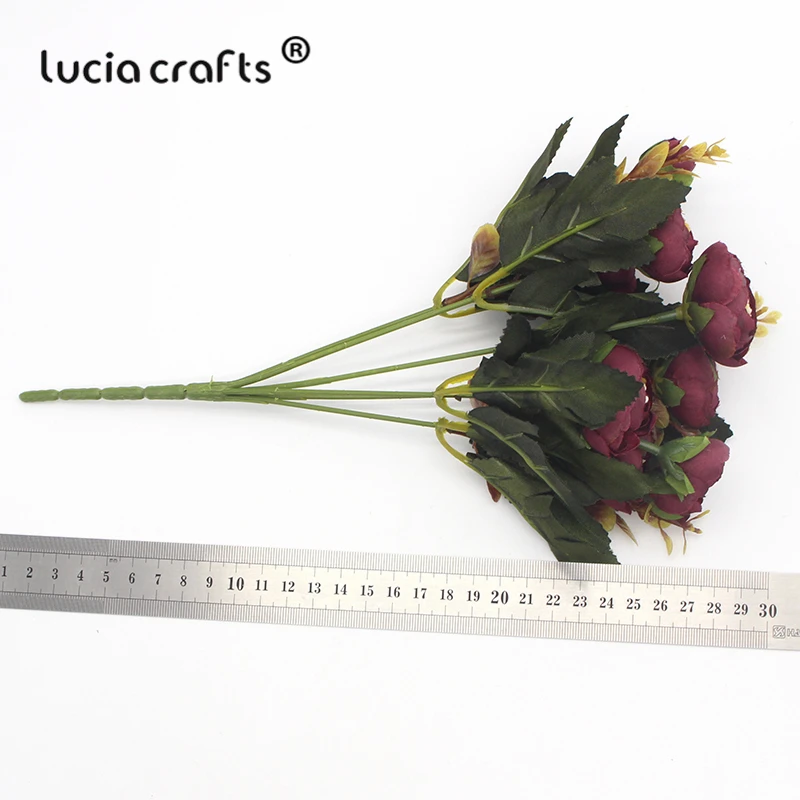 Lucia crafts 1 пачка 28 см шелковая ткань искусственная чайная роза искусственный букет цветов для свадебной вечеринки украшения дома DIY A0313