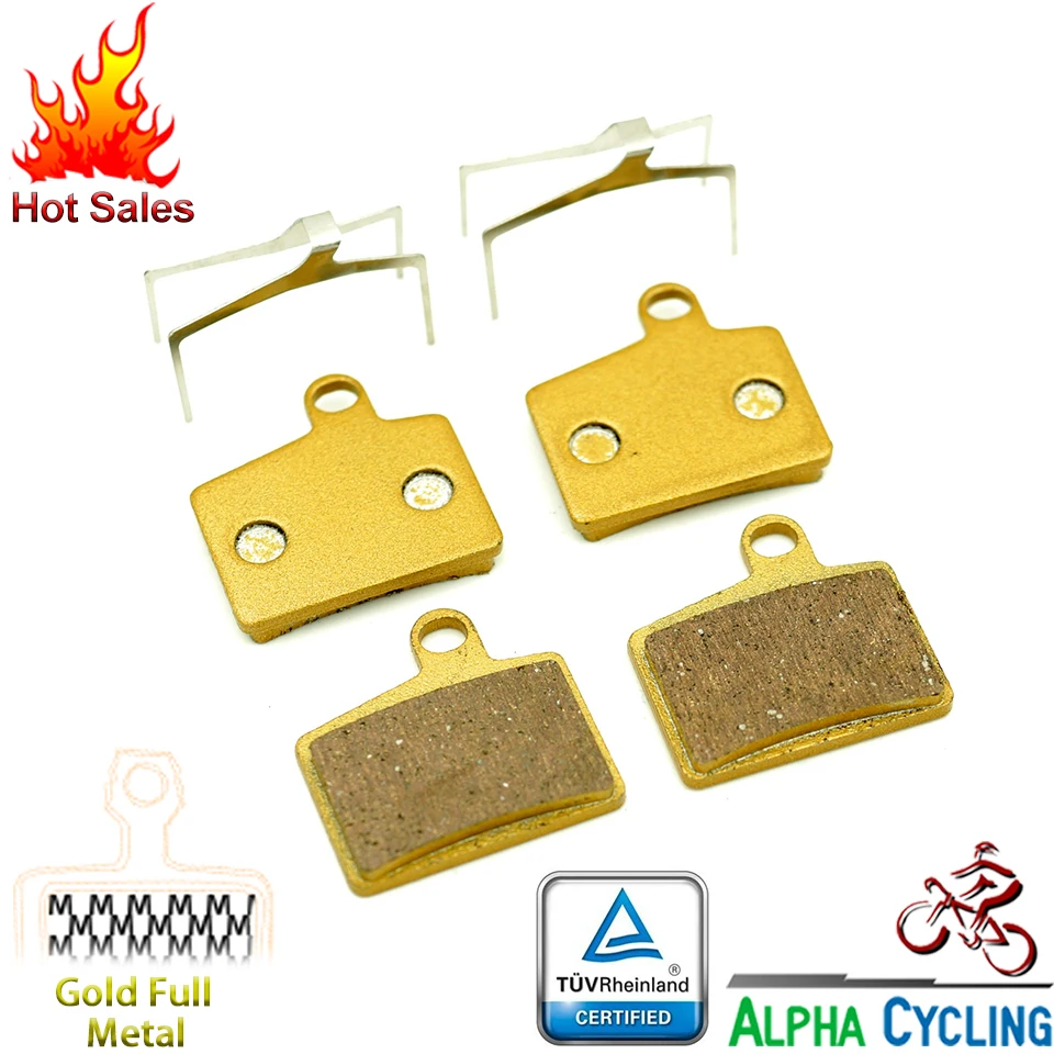 

Bicycle Disc Brake Pads for Hayes Dyno, Stroker Ryde Disc Brake, Gold Full Metal, 2 Pairs
