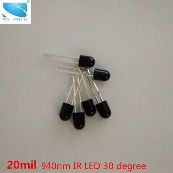 

10PCS/LOT 20mil Chip 5mm 940nm IR LED Infrared emitting diode 150mA 30 degree Through hole Especial custom size
