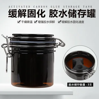 

by dhl 50pcs Eyelash Glue Storage Tank Individual Adhesive Stand Eyelash Extension Activated Sealed Storage Jar Container Makeup