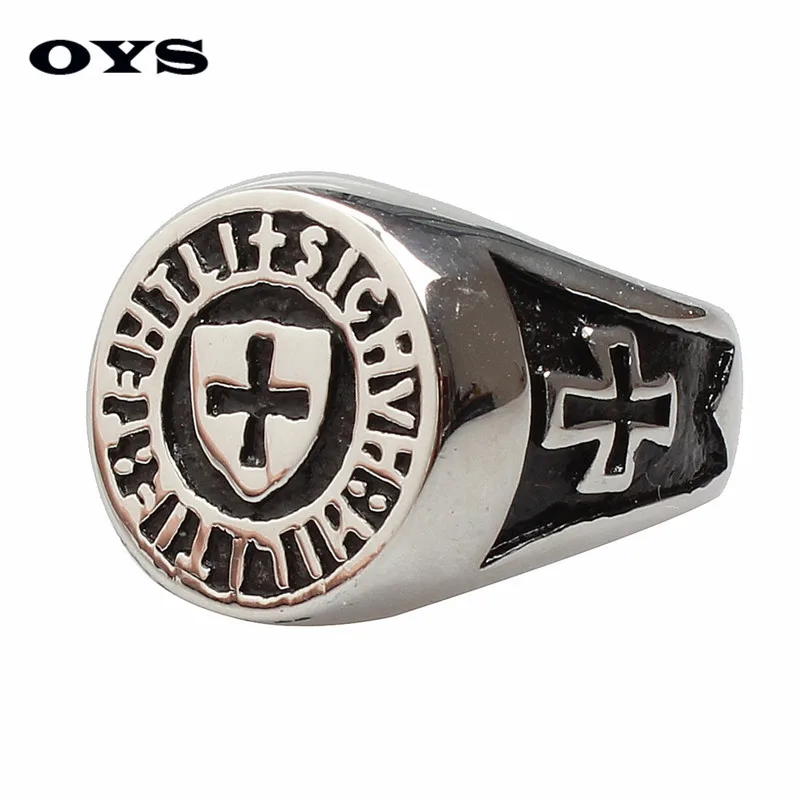 Steel Soldier New Arrival Cross Knights Templars font b Ring b font font b Men b