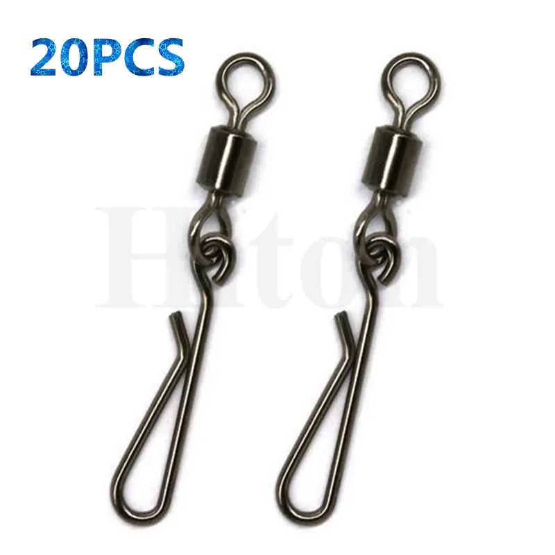 20pcs/lot Rolling swivel with hanging snap fishing tackle fishhooks