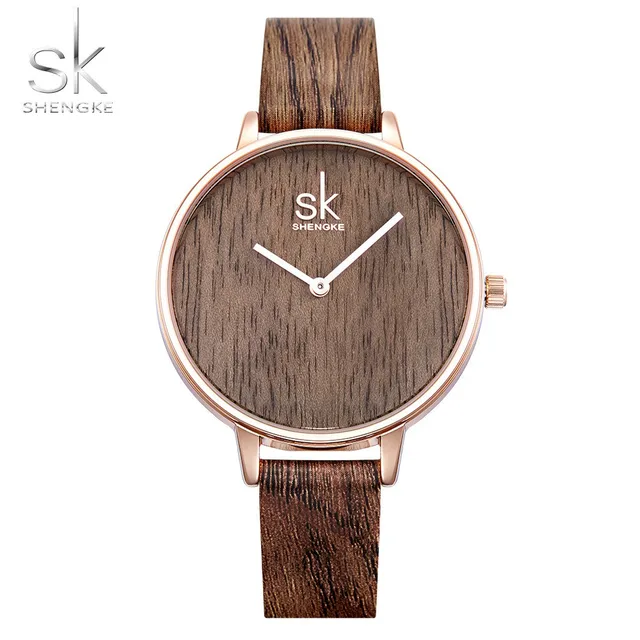 Shengke 2018 New Creative Women Watches Casual Fashion Wood Leather Watch Simple Shengke 2018 New Creative Women Watches Casual Fashion Wood Leather Watch Simple