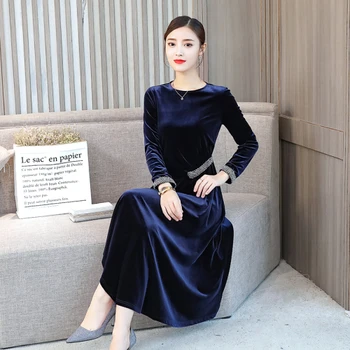 

Gold Velvet Women Dress Vestido De Festa Robes Femme Beading Irregular Vintage Dress Ukraine Stylish Dress Elegant Vestidos