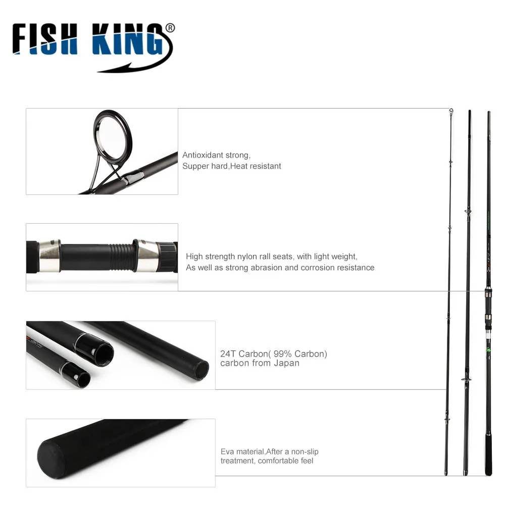 FISH KING 99%, Высокоуглеродистый стандарт, 3,6 м, 3,9 м, С. В., 2,7 фунтов, 3 секций, диаметр задней части/25 мм, удочка для ловли карпа, рыболовная снасть, для улицы